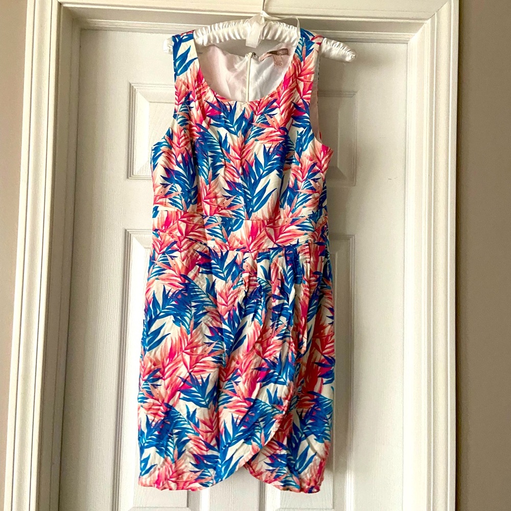 Palm Print Sleeveless Dress